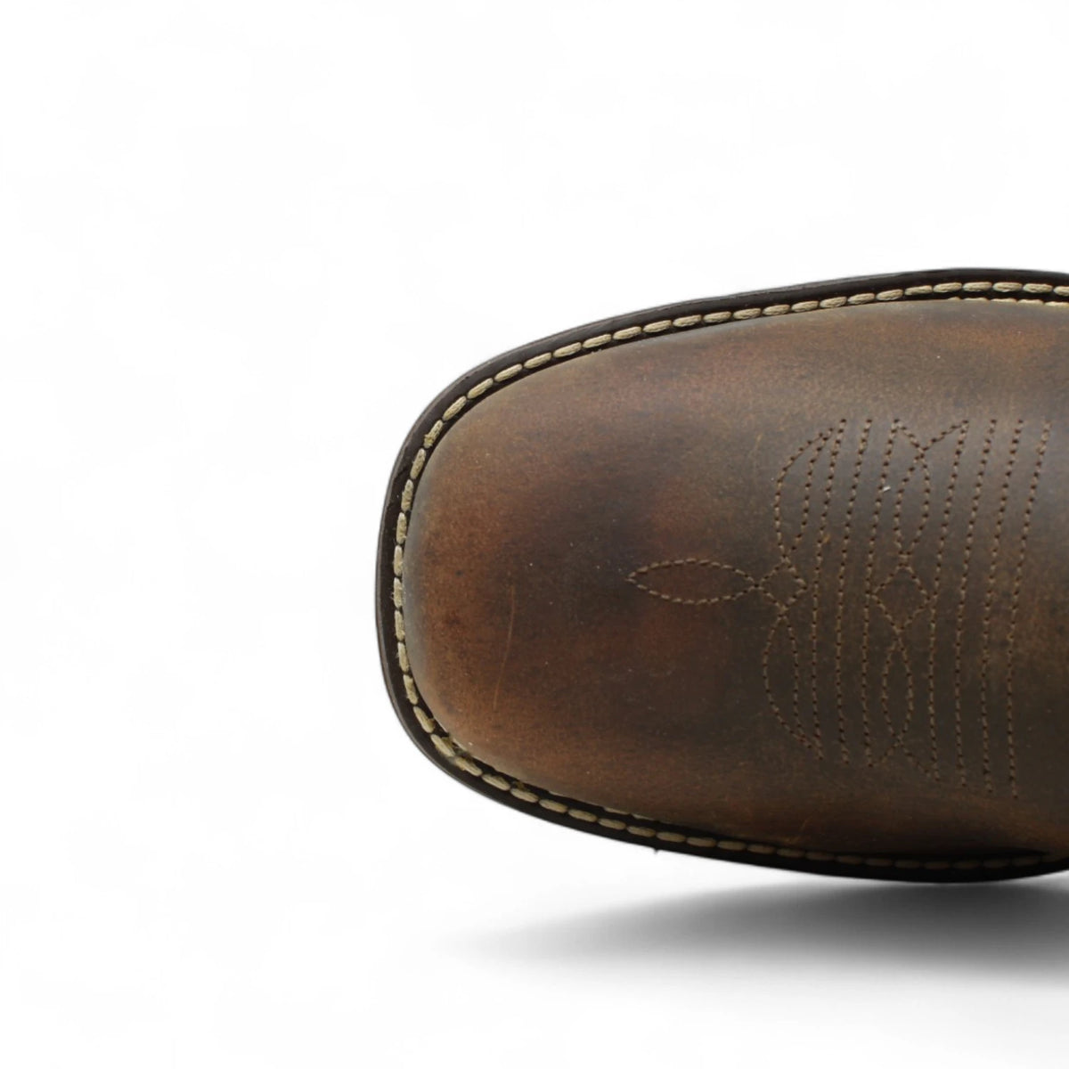 Acero Men´s Genuine Leather Square Toe Mexico Flag Work Boot - Tan - Toe View
