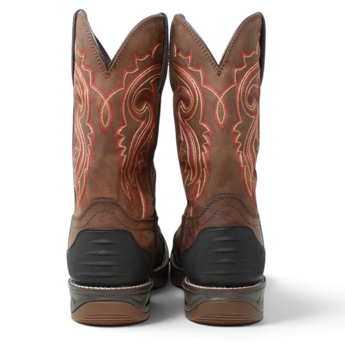 Acero Men´s Genuine Leather Square Toe Farmers Work Boot - Mid Brown - pair Back View