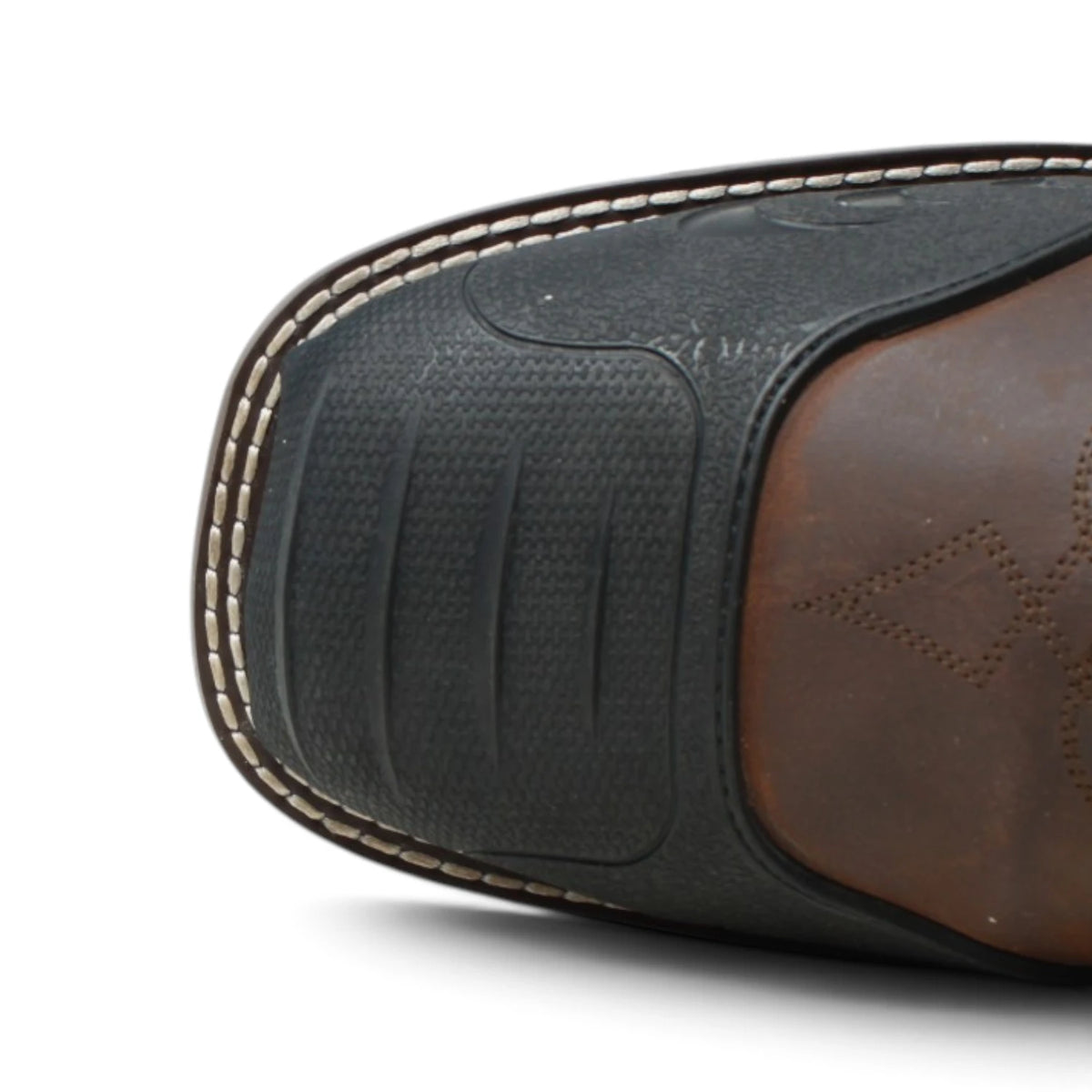 Acero Men´s Genuine Leather Square Toe Farmers Work Boot - Mid Brown - Toe View