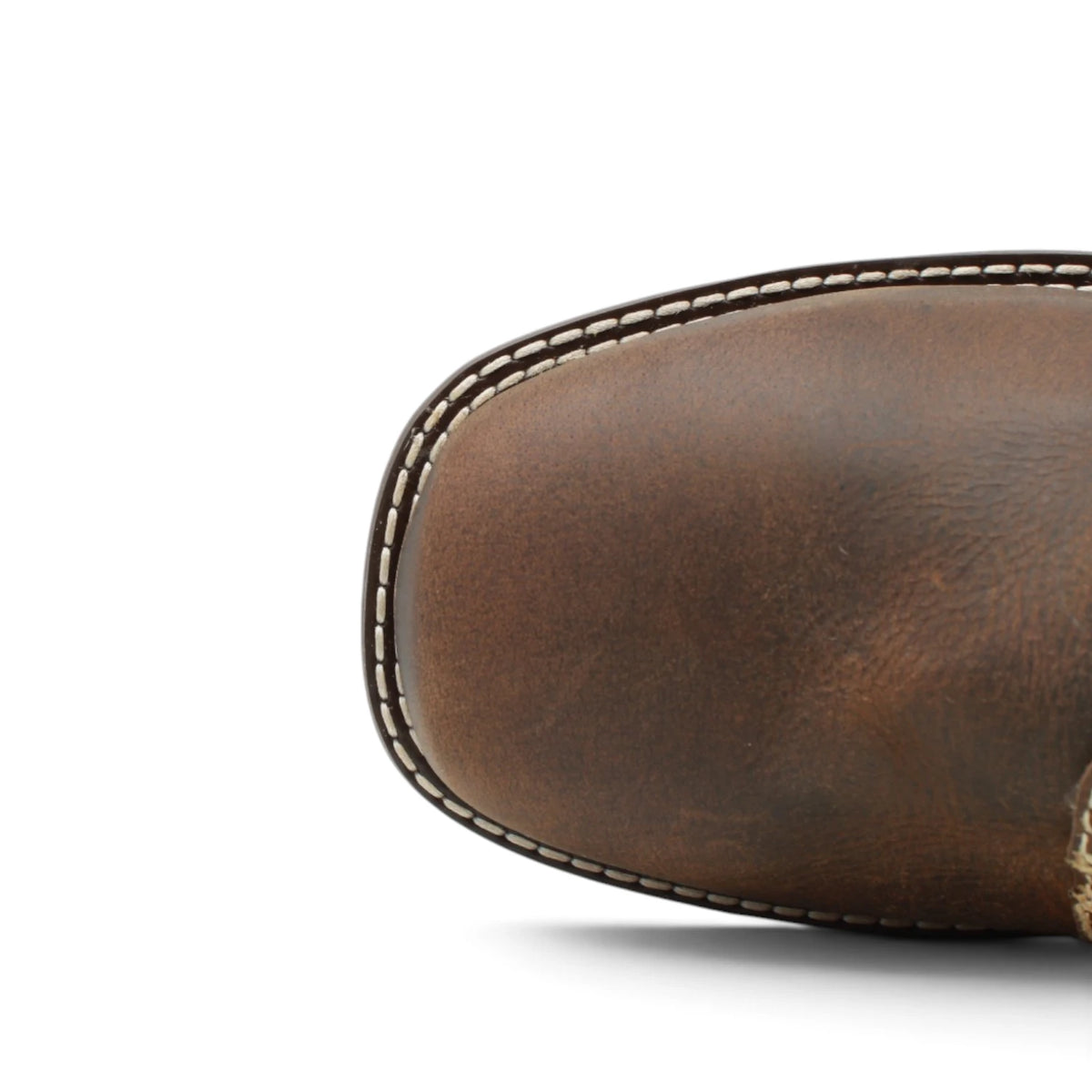 Tanner Mark Men´s Genuine Leather Lace-Up Square Toe Acero Work Boot - Red Brown - Toe View