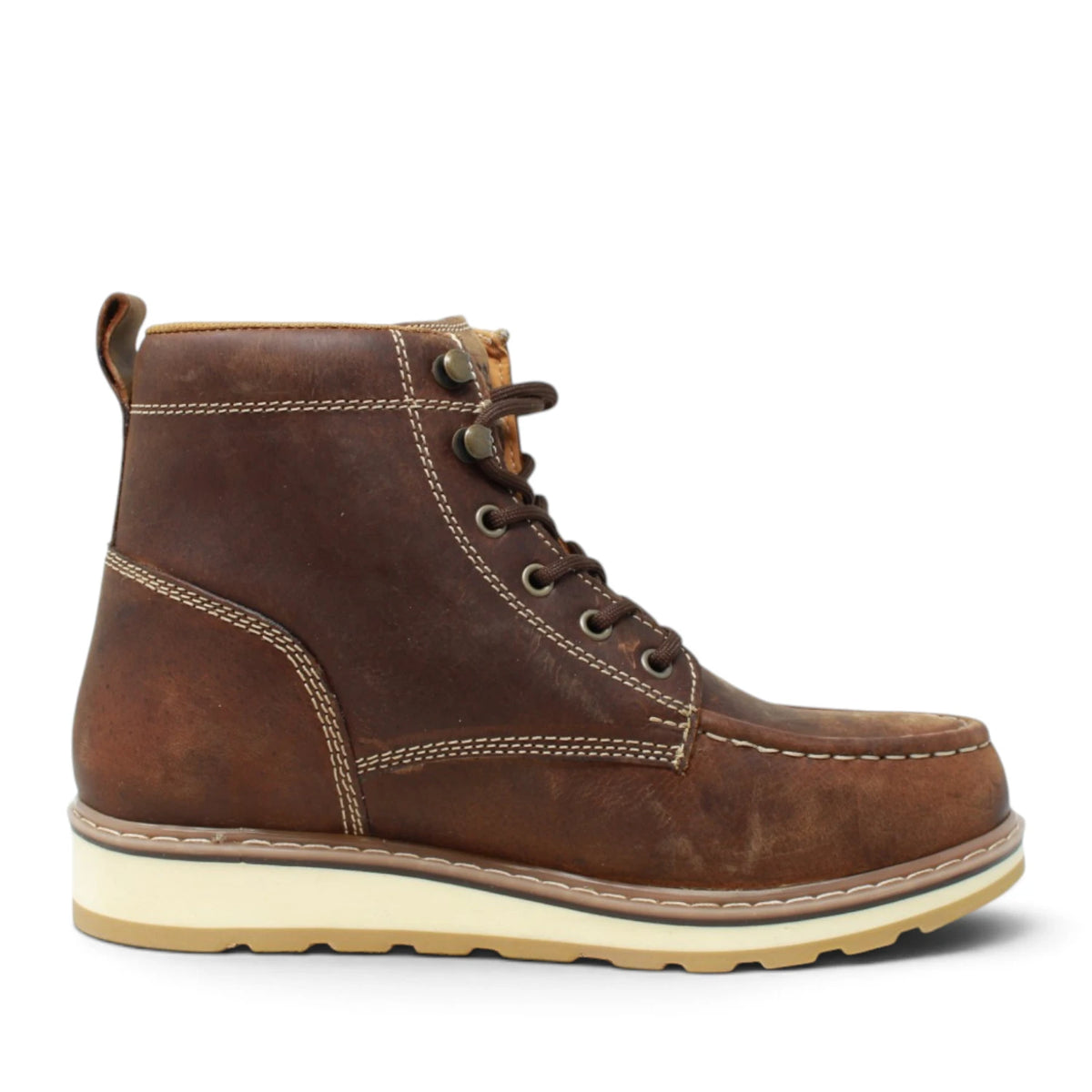 Acero Men´s Genuine Leather Moc Toe with Rhino Sole Work Boot - Horse Tan - Right Side View