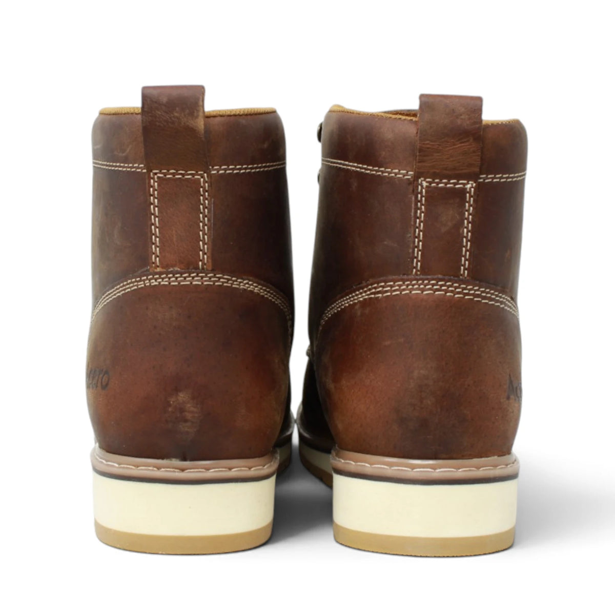 Acero Men´s Genuine Leather Moc Toe with Rhino Sole Work Boot - Horse Tan - Pair Back View