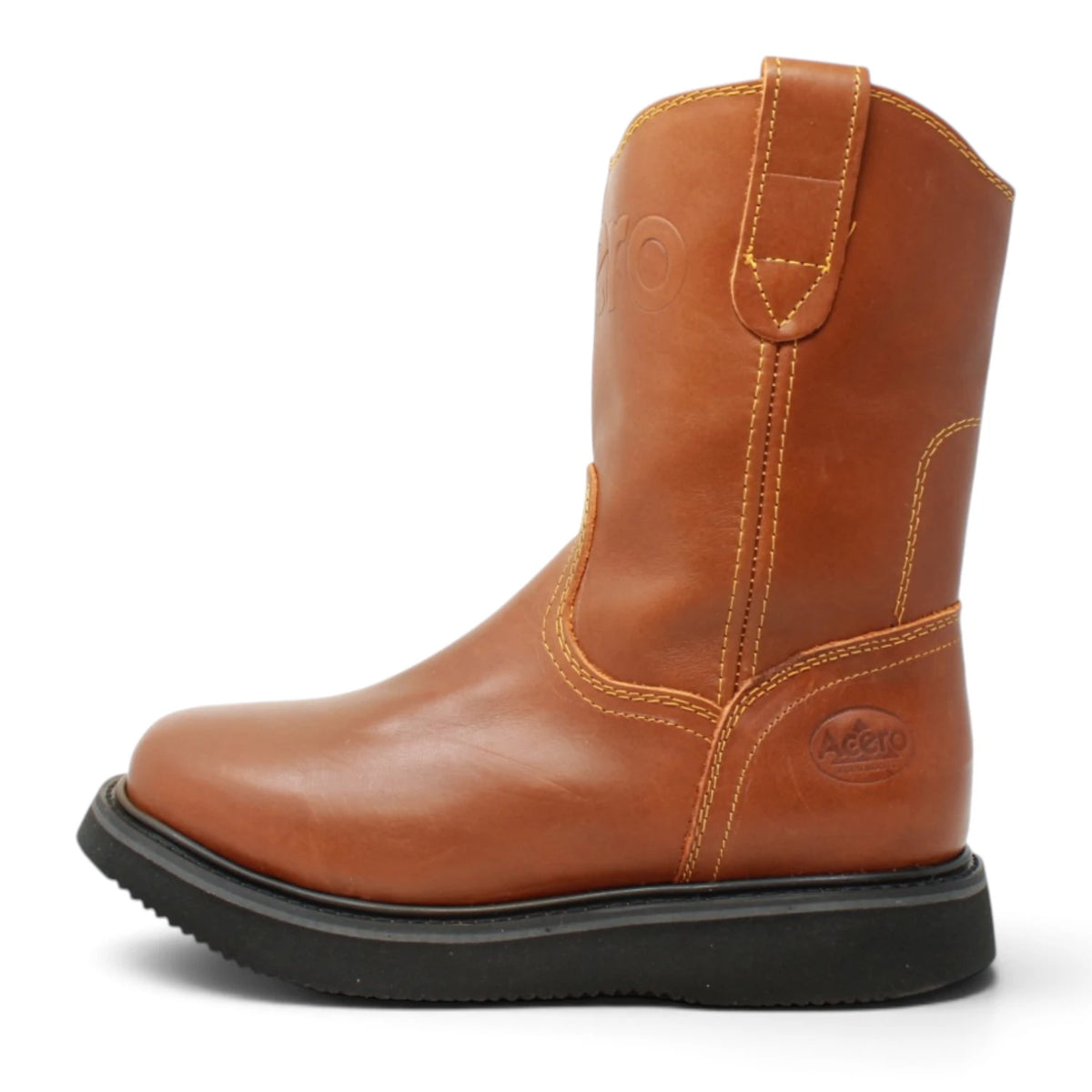Acero Men´s Genuine Leather Round Roper Toe Work Boot - Grasso Honey - Left Side View