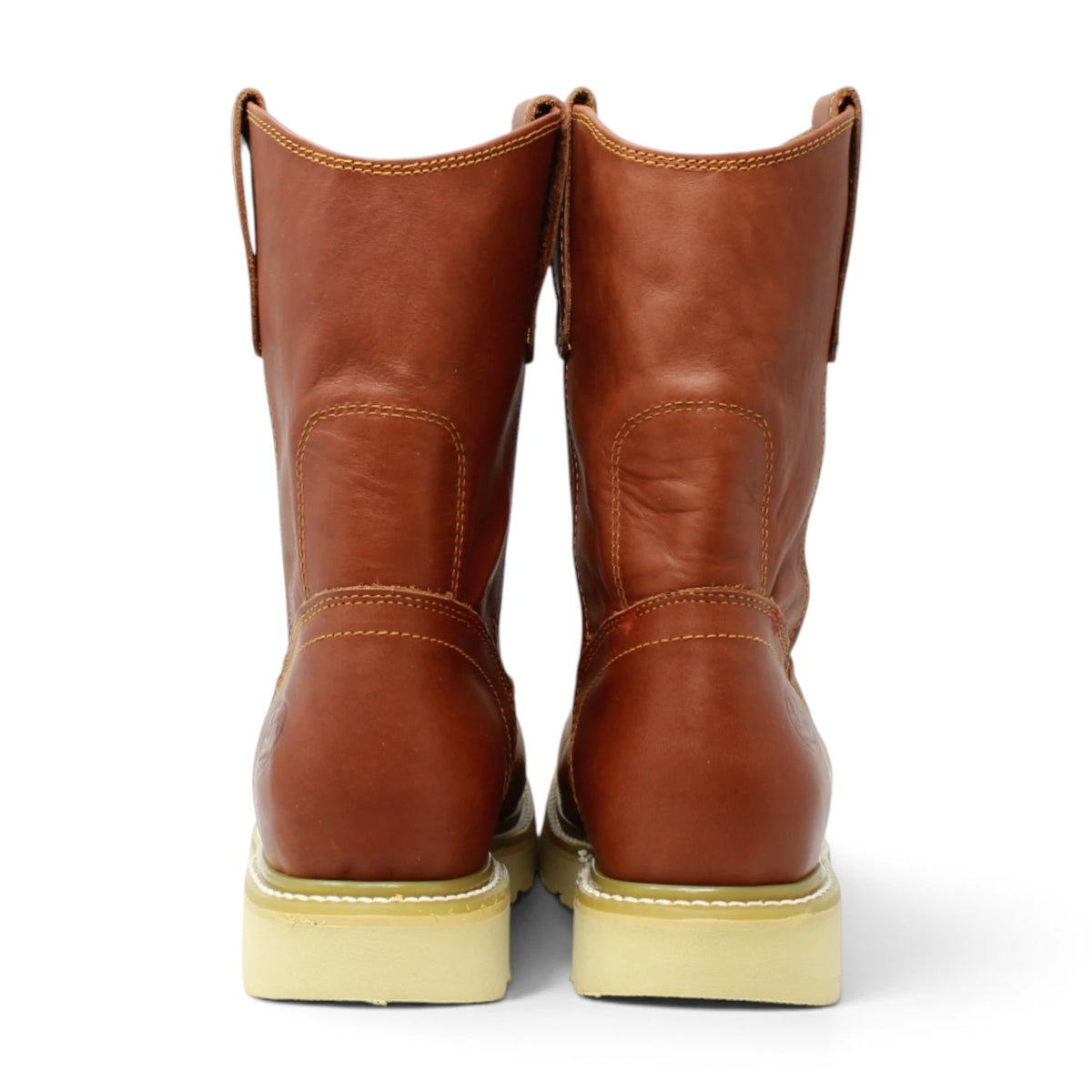 Acero Men´s Genuine Leather Round Roper Toe Work Boot - Grasso Honey - Pair Back View