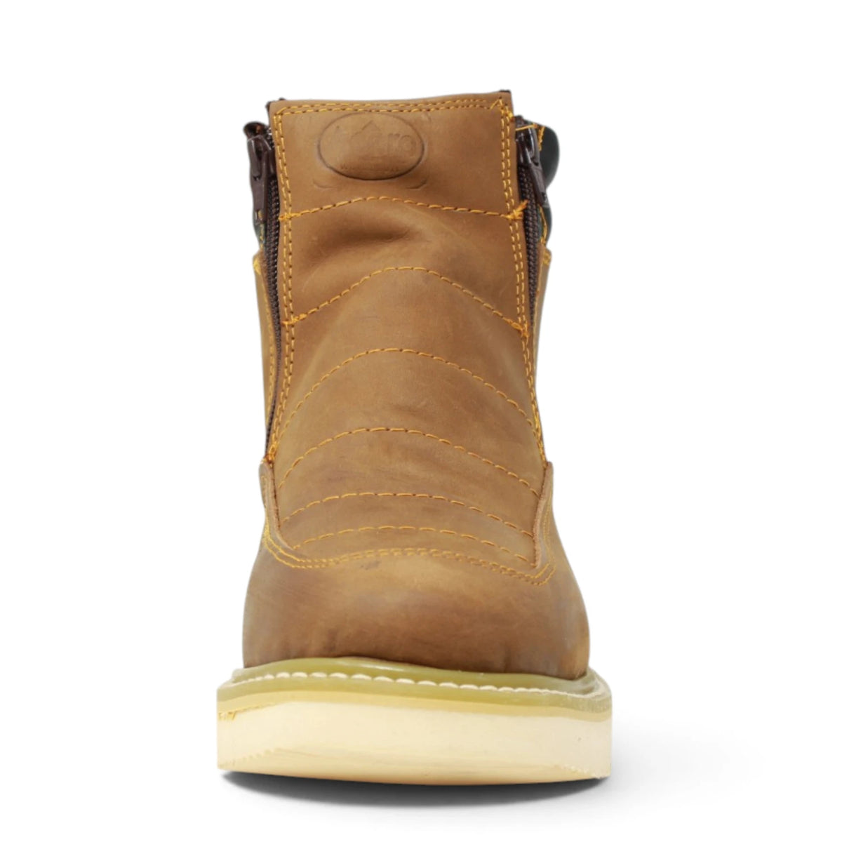 Acero Men´s Genuine Leather Round Toe with Zipper Ankle Work Boot - Crazy Sand - Front View