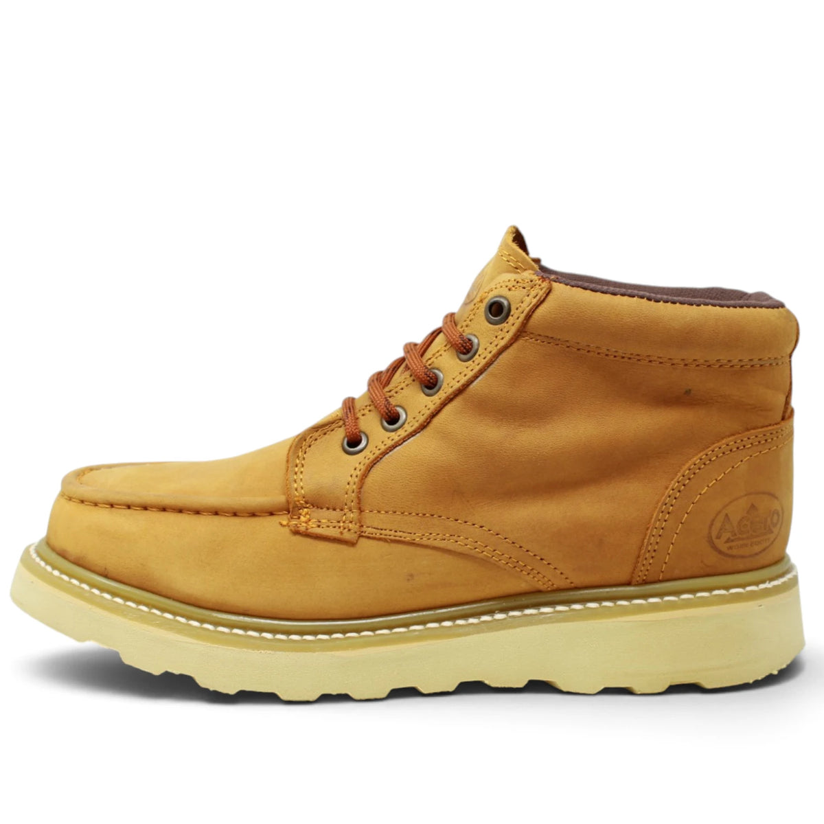 Acero Men´s Genuine Leather Moc Toe Borce Bordo Work Boot - Crazy Honey - Left Side View