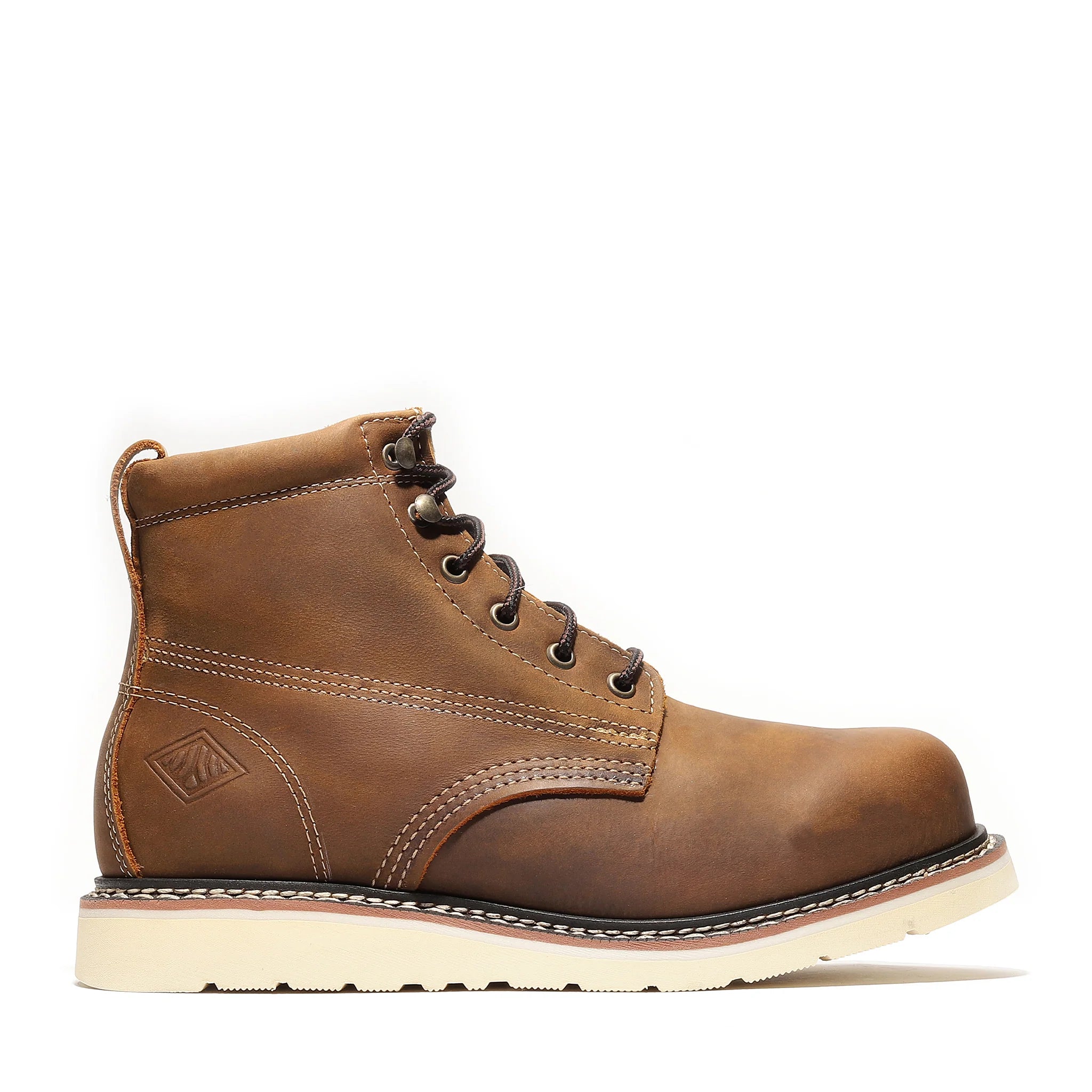 Bonanza Men´s Frontier Classic 6" Plain Toe Work Boots - Crazy Brown - Right Side View
