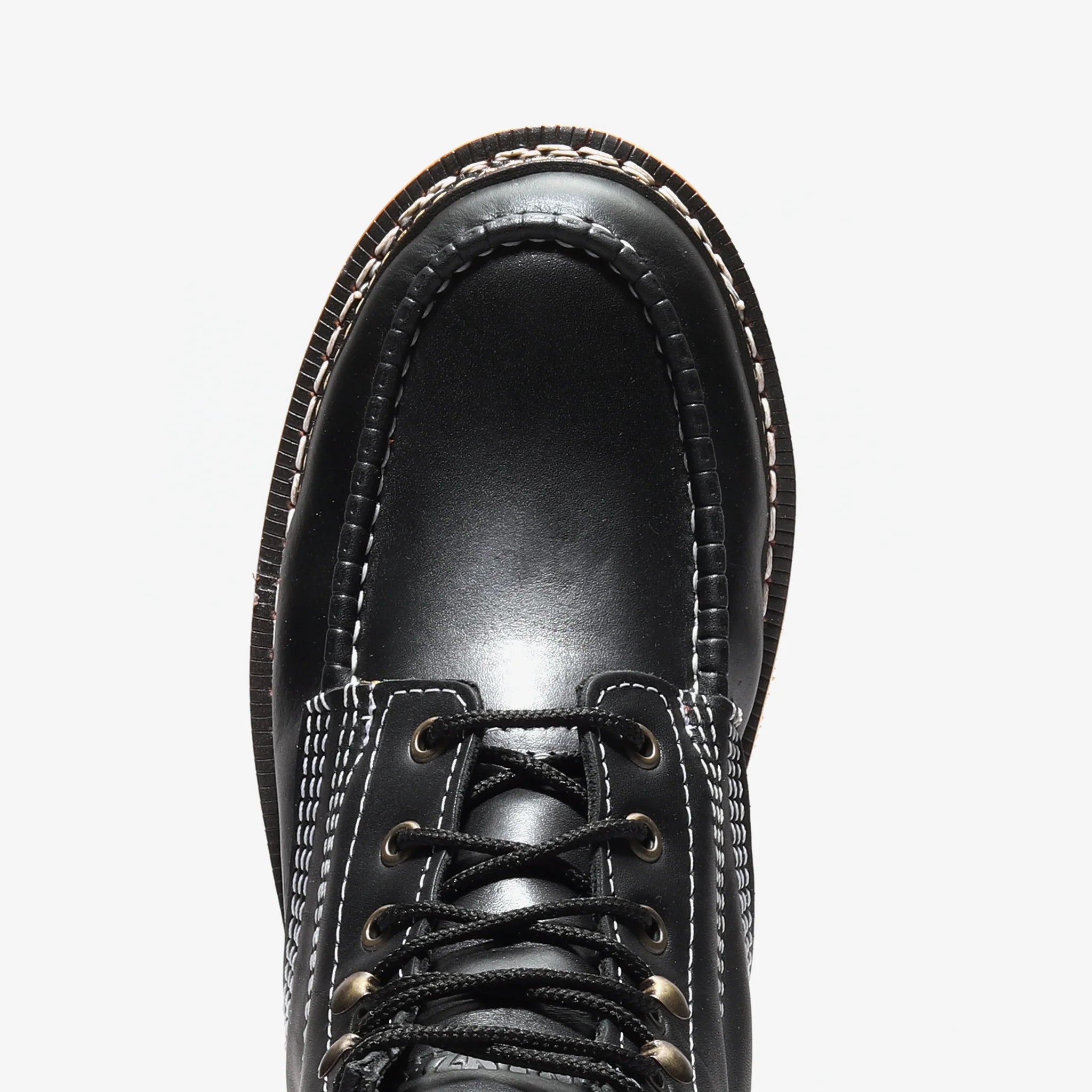 Bonanza Men´s Frontier Classic 6" Moc Toe Work Boots - Black - Toe View