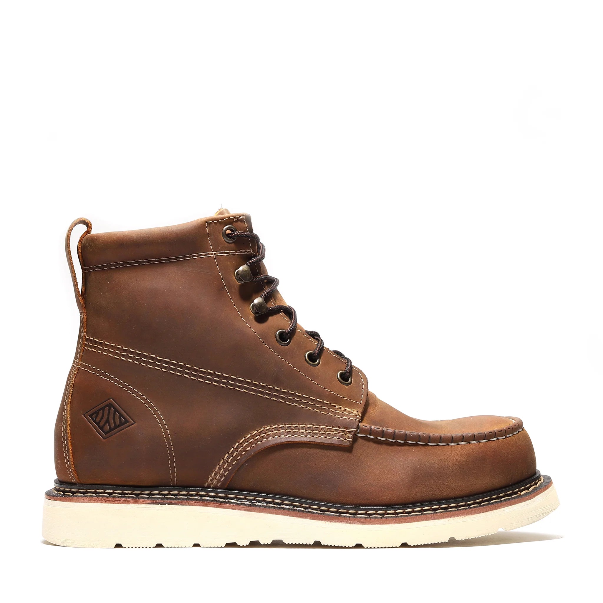 Bonanza Men´s Frontier Classic 6" Moc Toe Work Boots - Crazy Brown - Right Side View
