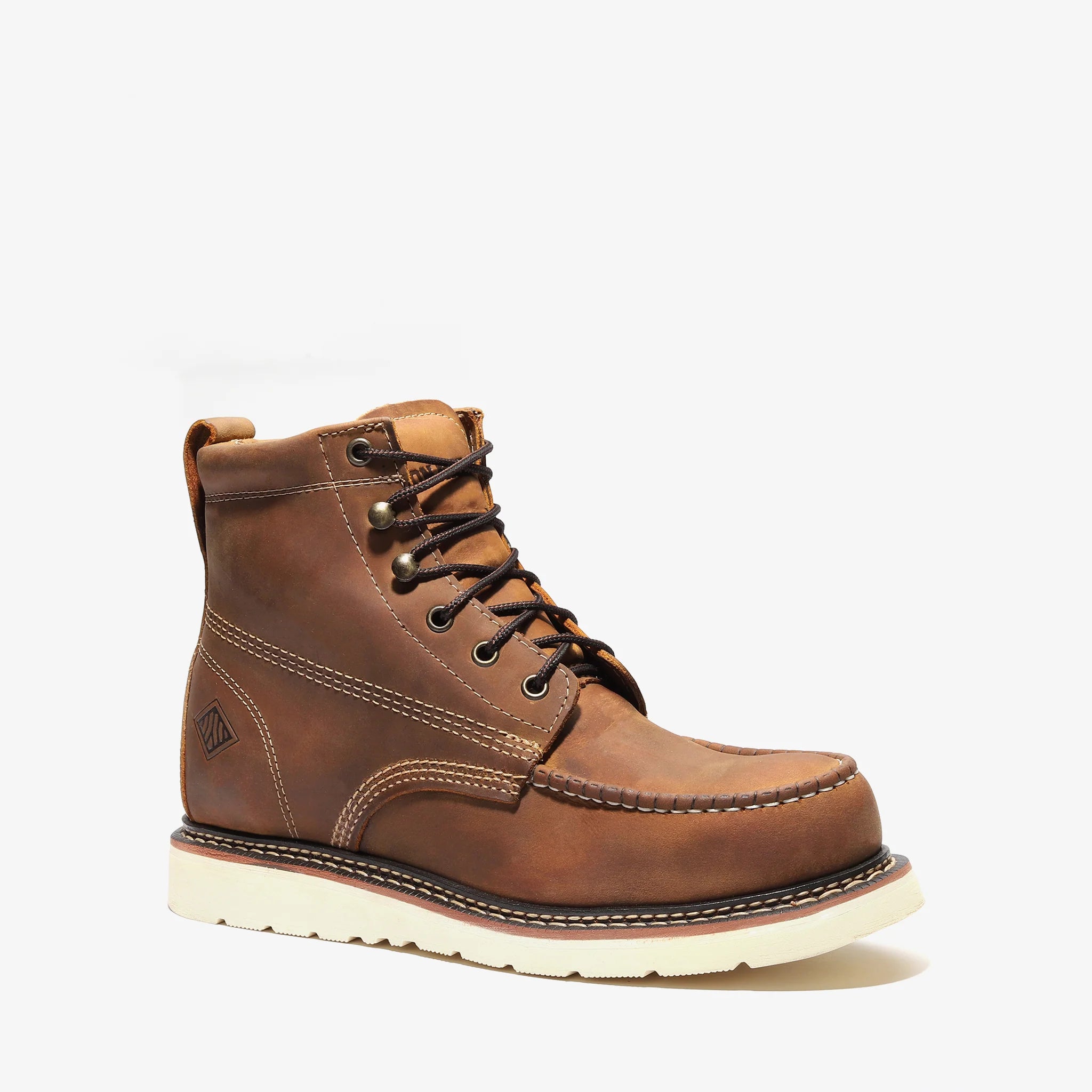 Bonanza Men´s Frontier Classic 6" Moc Toe Work Boots - Crazy Brown - Side View
