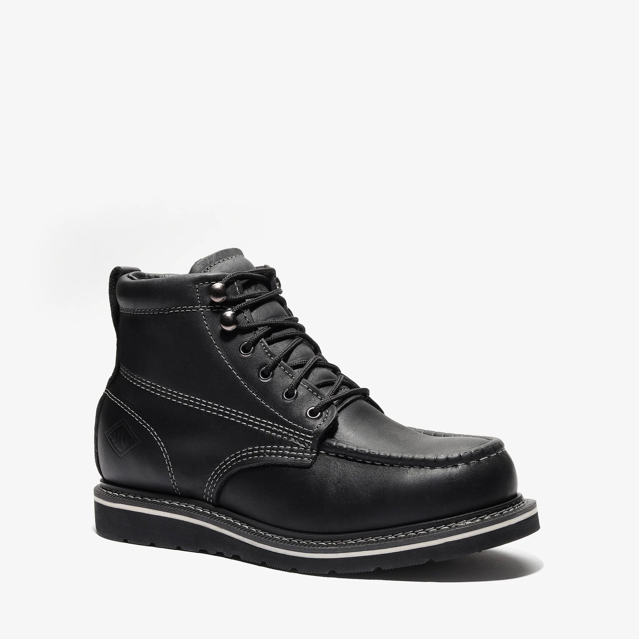 Bonanza Men´s Frontier Classic 6" Moc Toe Work Boots - Jet Black - Side View