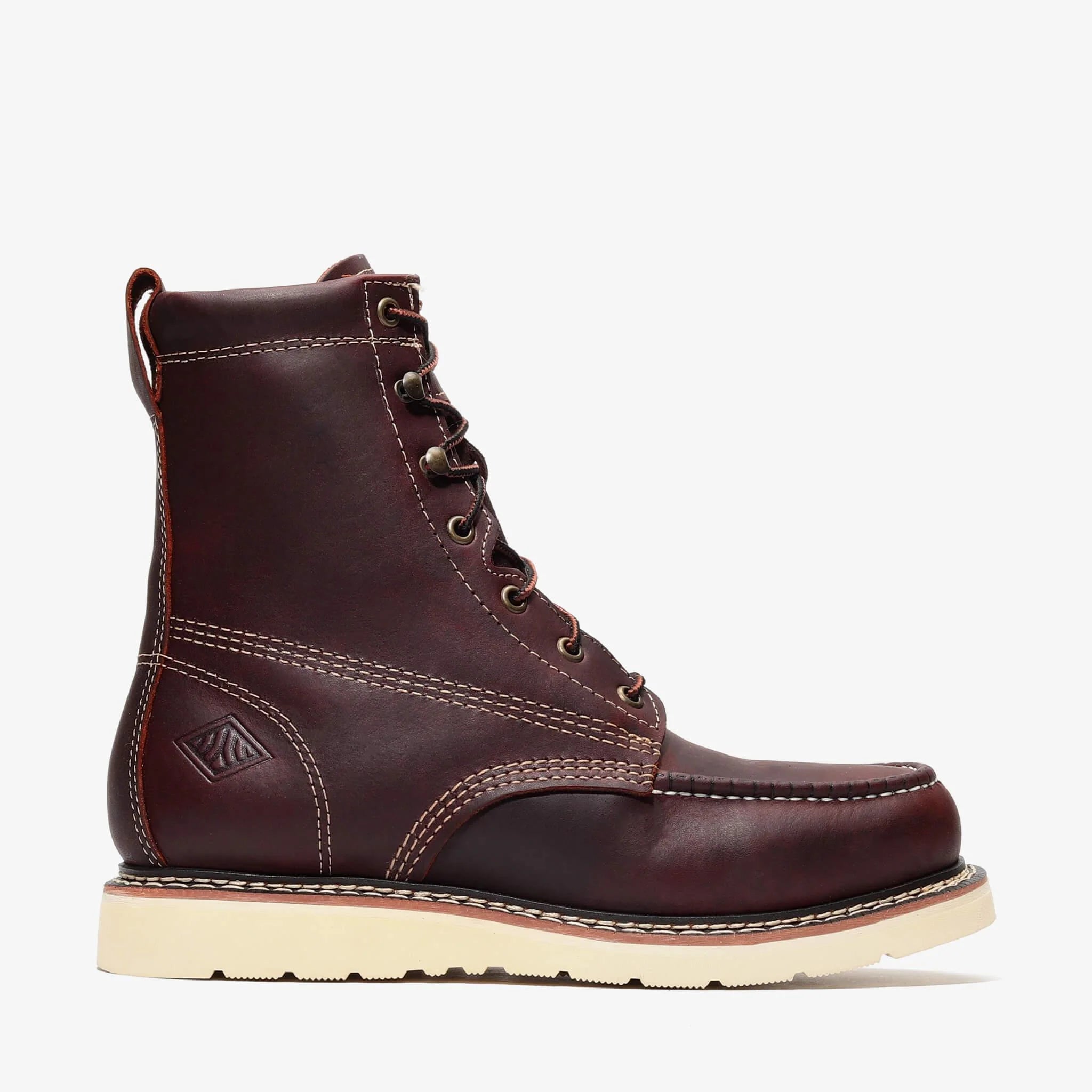 Bonanza Men´s Frontier Classic 8" Moc Toe Work Boots - Burgundy - Right Side View