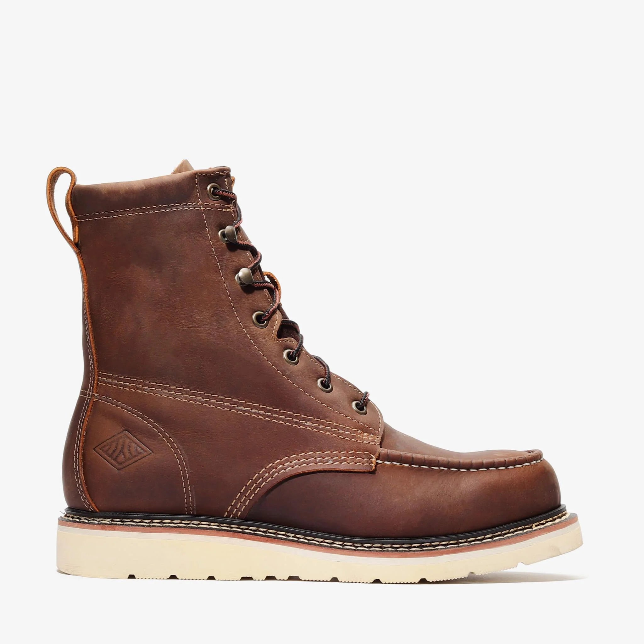 Bonanza Men´s Frontier Classic 8" Moc Toe Work Boots - Crazy Brown - Right Side View