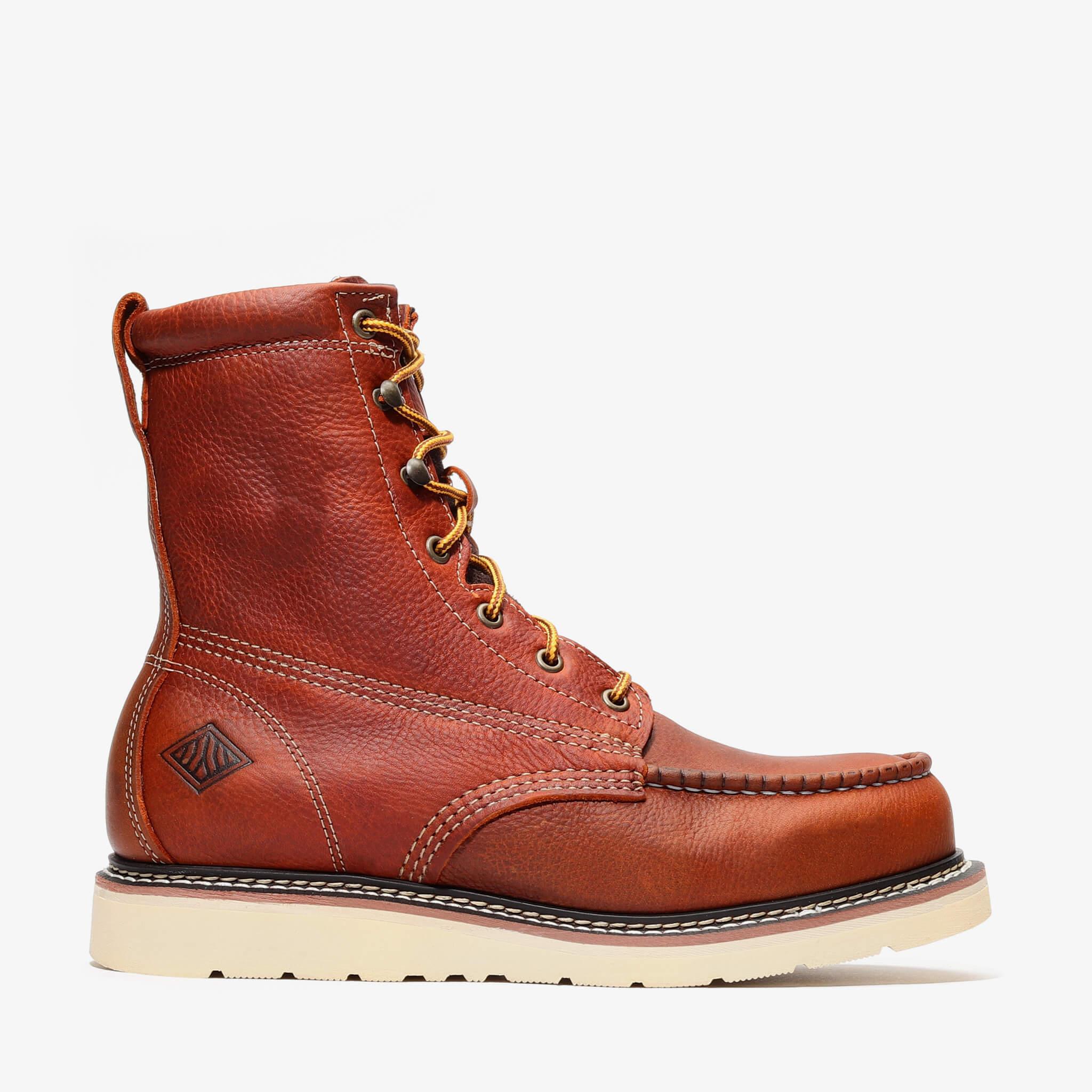 Bonanza Men´s Frontier Classic 8" Moc Toe Work Boots - Golden Brown - Right Side View