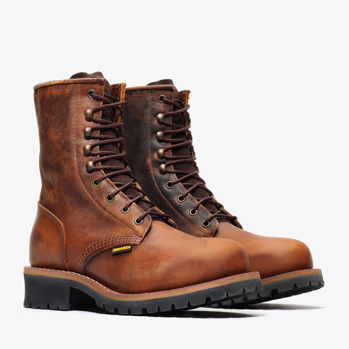 Botas de trabajo Bonanza Sierra de 9" para leñador (punta de acero) - Marrón