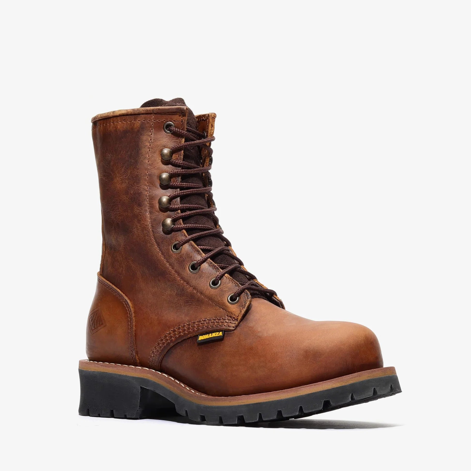 Botas de trabajo Bonanza Sierra de 9" para leñador (punta de acero) - Marrón
