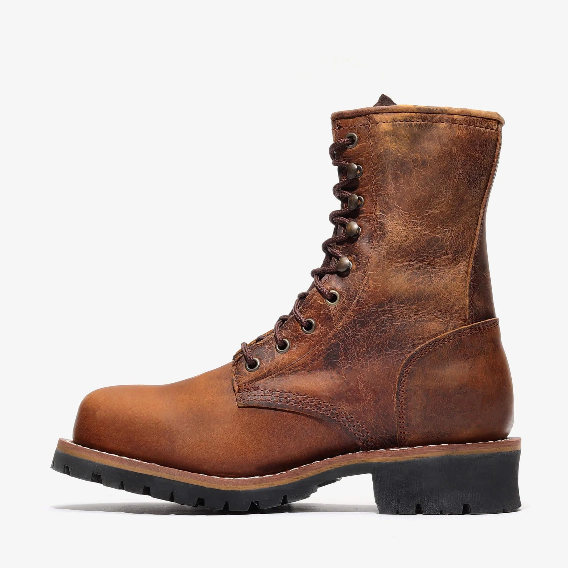 Botas de trabajo Bonanza Sierra de 9" para leñador (punta de acero) - Marrón