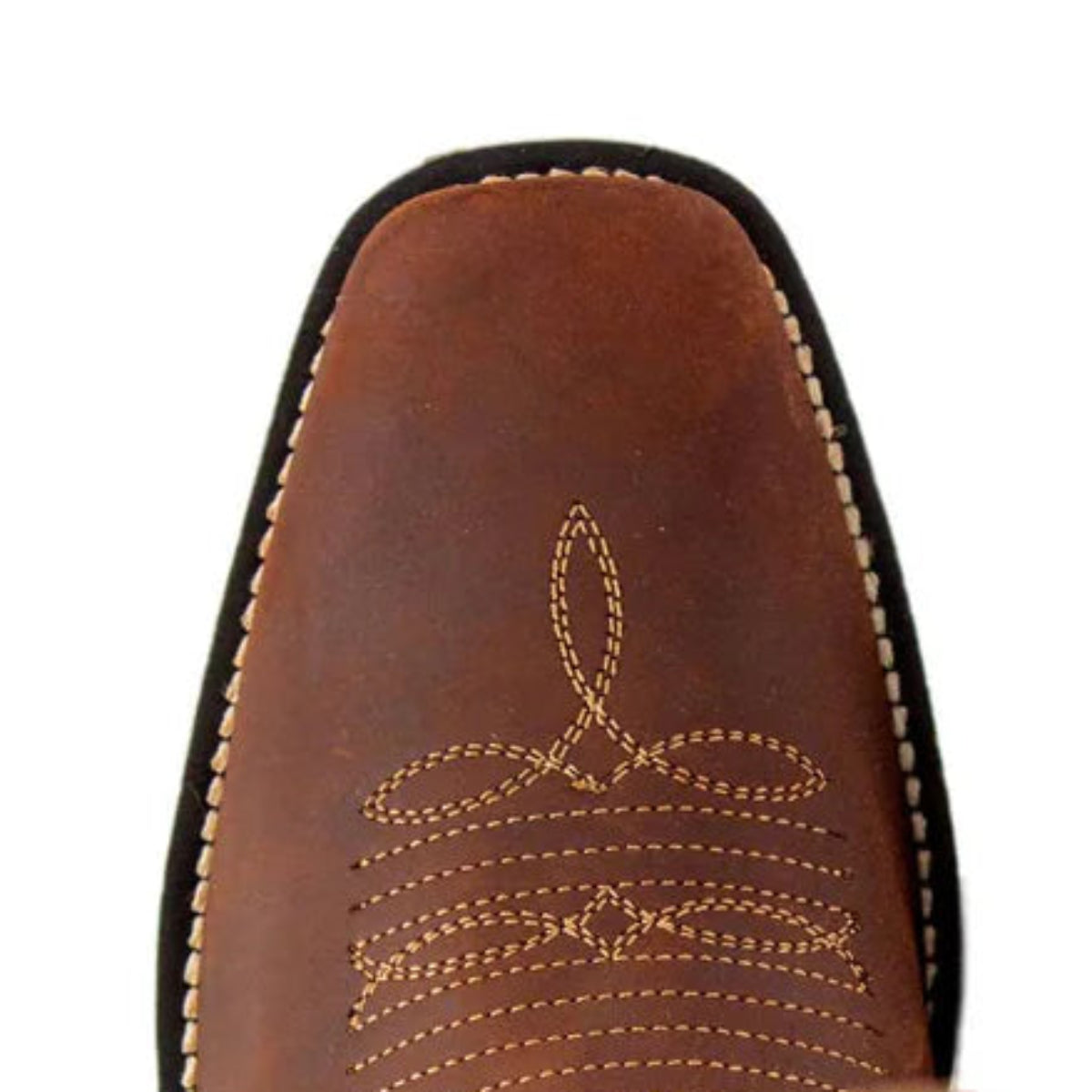 Establo Genuine Leather Pull-On Square Toe Work Boots - Soft Toe (Brown)