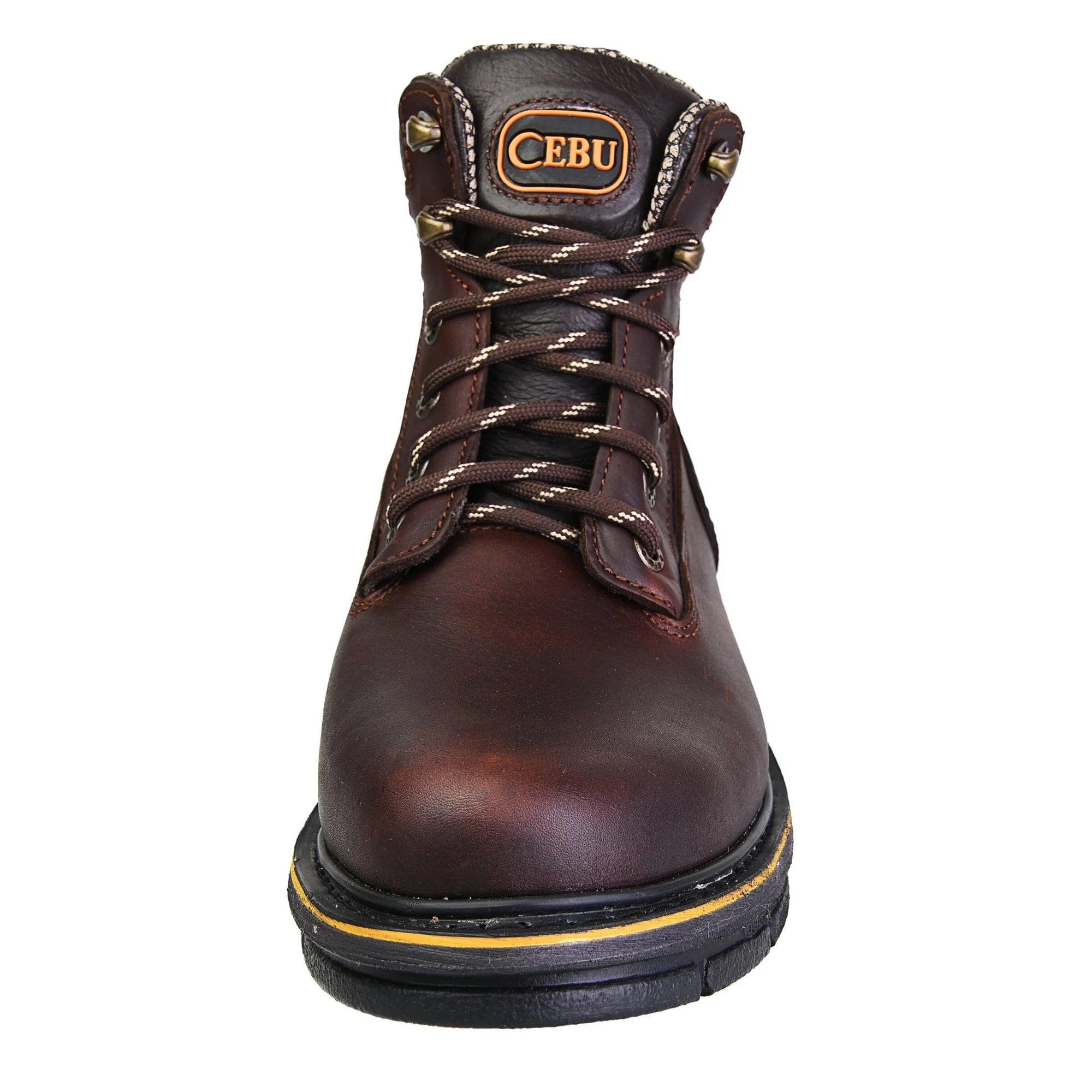 Cebu Men´s Walker BMX Lacer 8" Mid Duty Soft Round Toe Work Boots - Chocolate - Front View