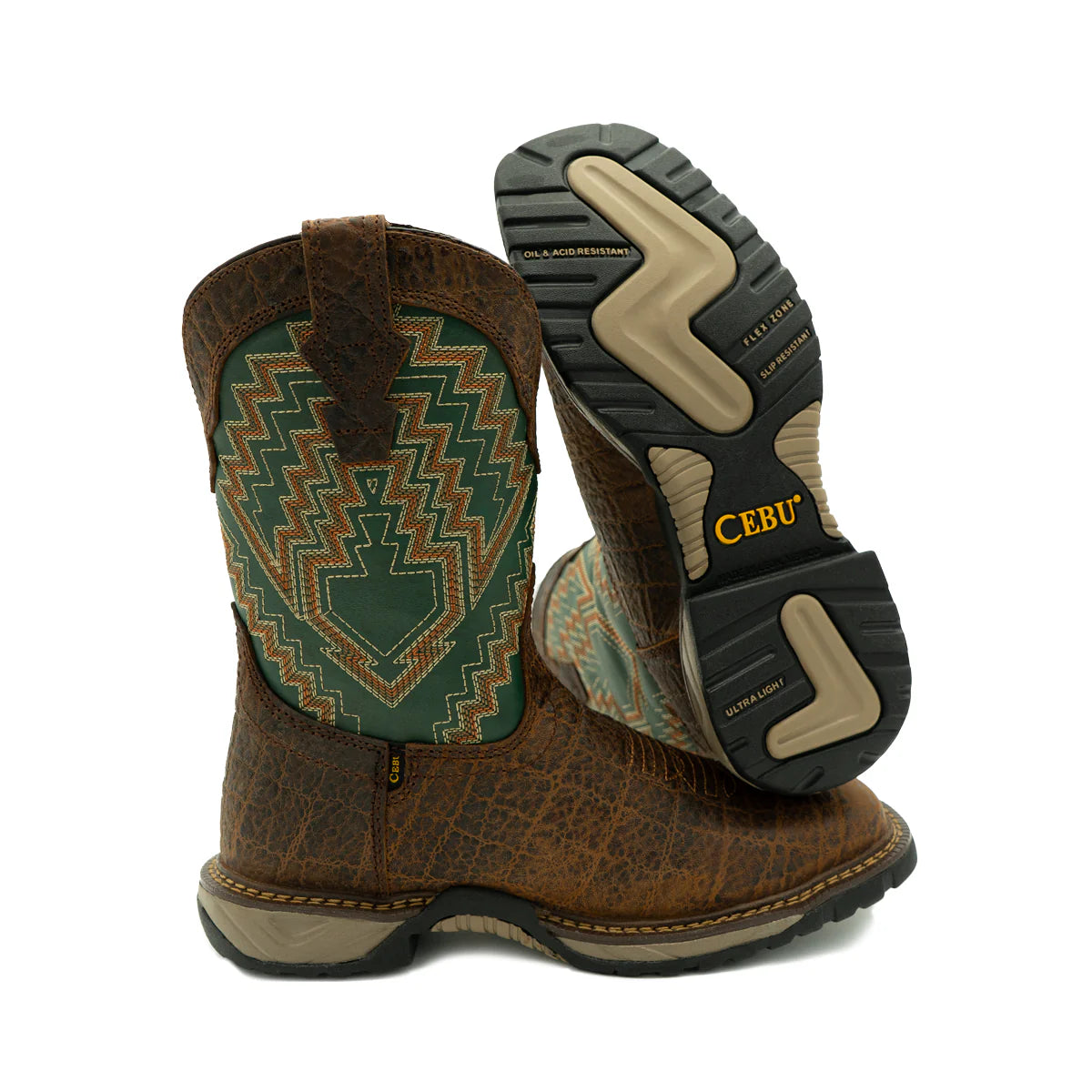 Botas de trabajo ultraligeras Cebu Cochise de 25 cm con punta cuadrada y puntera blanda