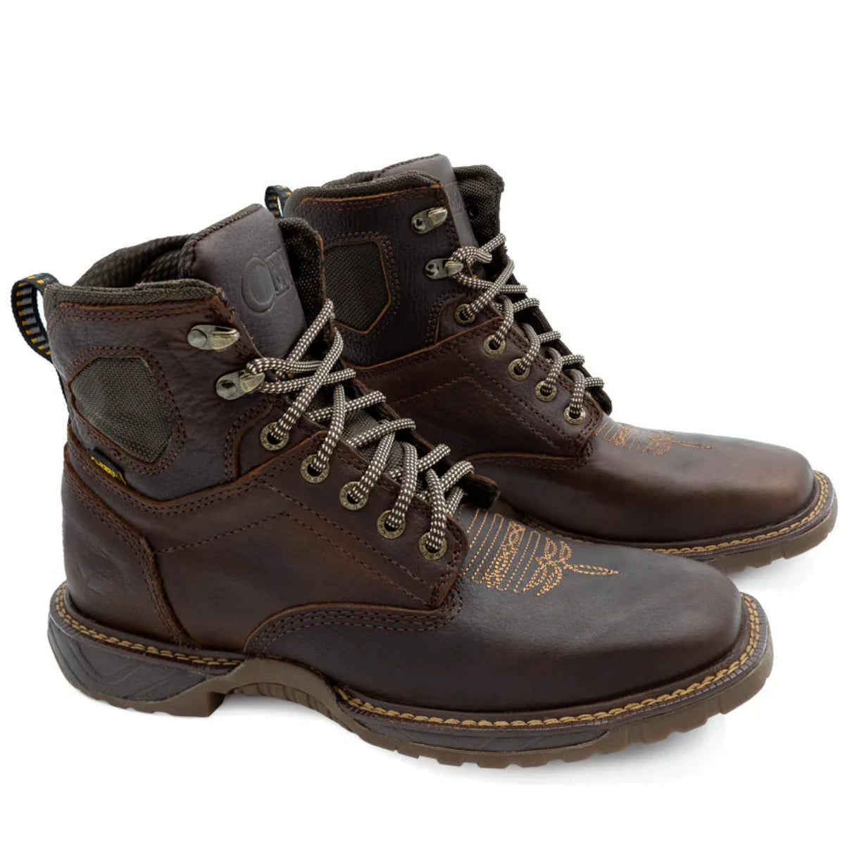 Botas de trabajo Cebu Hawk con cordones y punta cuadrada - Punta blanda (marrón)