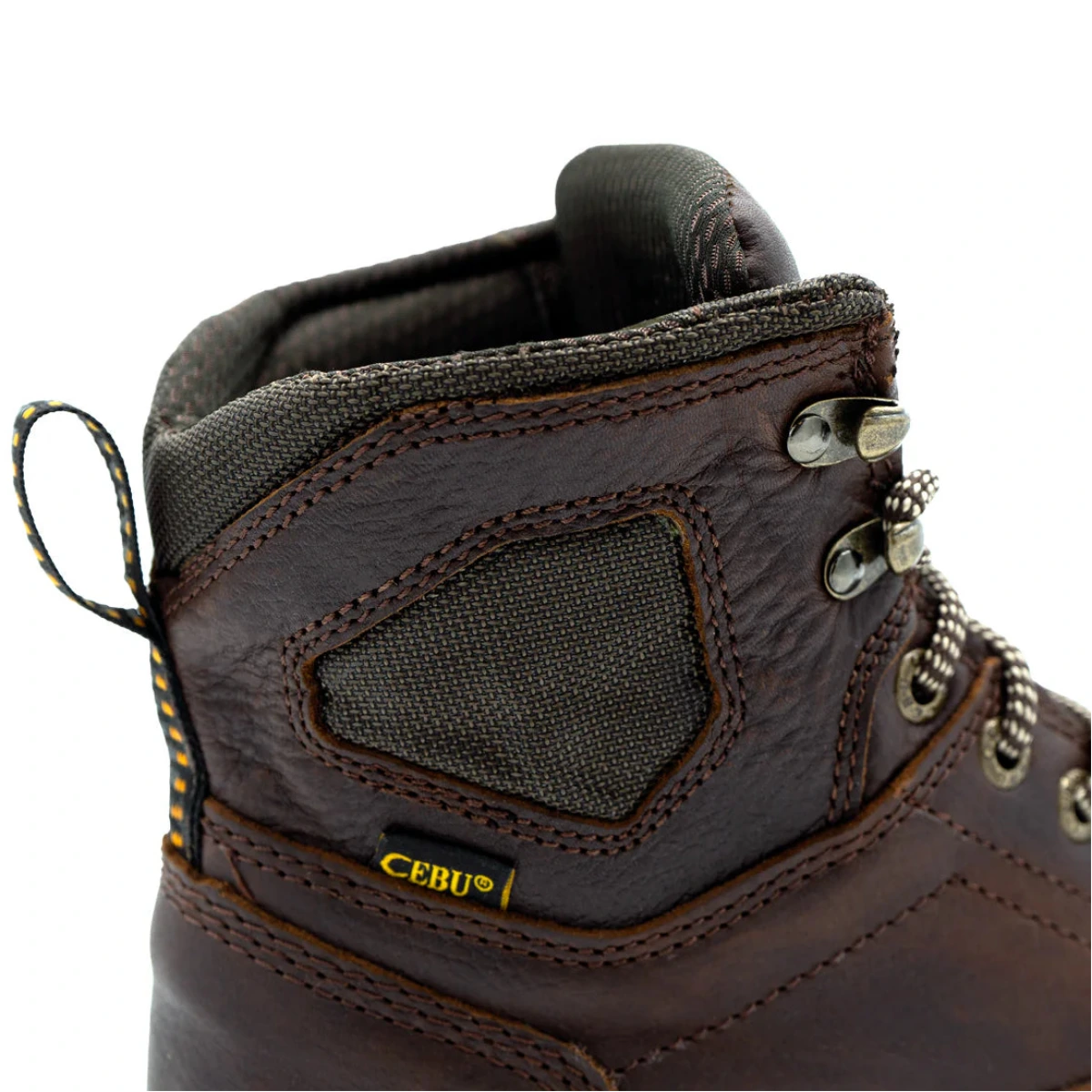 Botas de trabajo Cebu Hawk con cordones y punta cuadrada - Punta blanda (marrón)