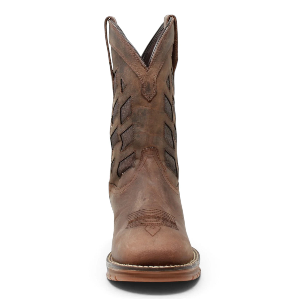 American West Men´s Genuine Leather Soft Toe Work Boot - Brown - Front View