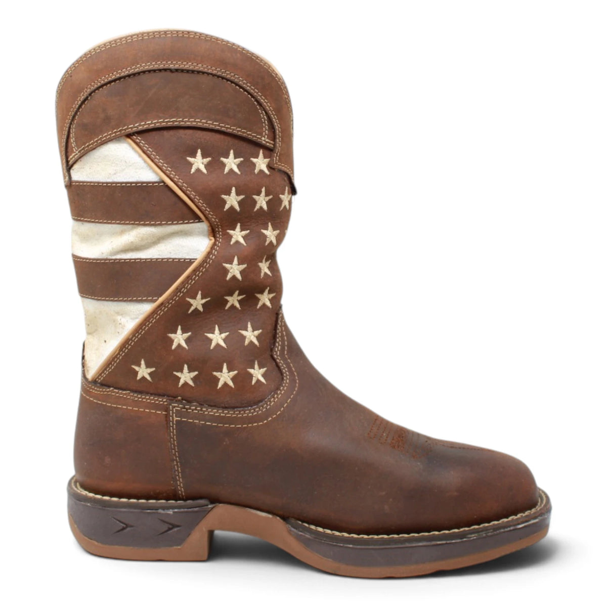 American West Men´s Genuine Leather US Flag Work Boot - Brown - Right Side View