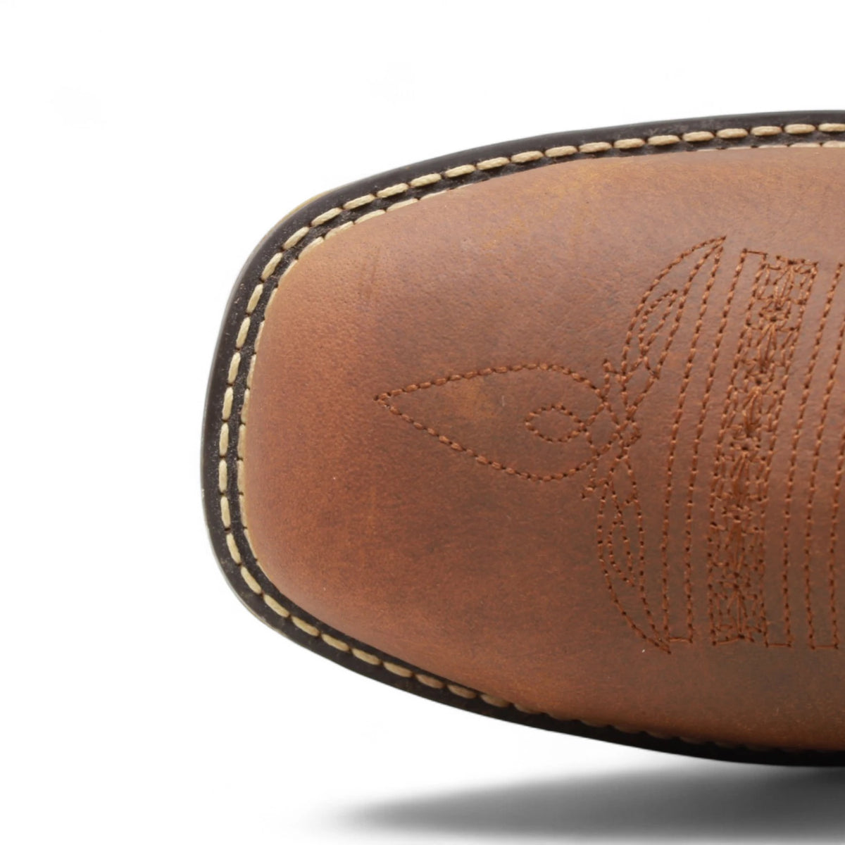 American West Men´s Genuine Leather Work Boot - Walnut - Toe View