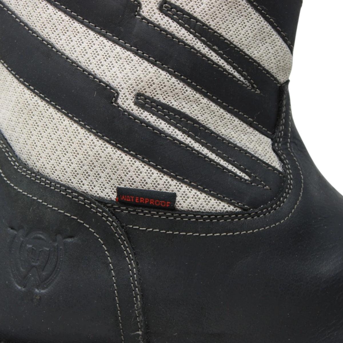American West Men´s Genuine Leather Soft Toe Work Boot - Black & White - Detail View