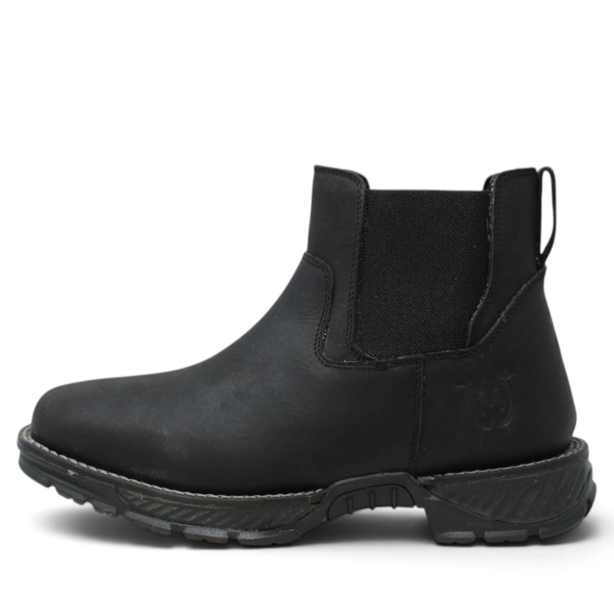 American West Men´s Genuine Leather Soft Toe Ankle Work Boot - Black - Left Side View