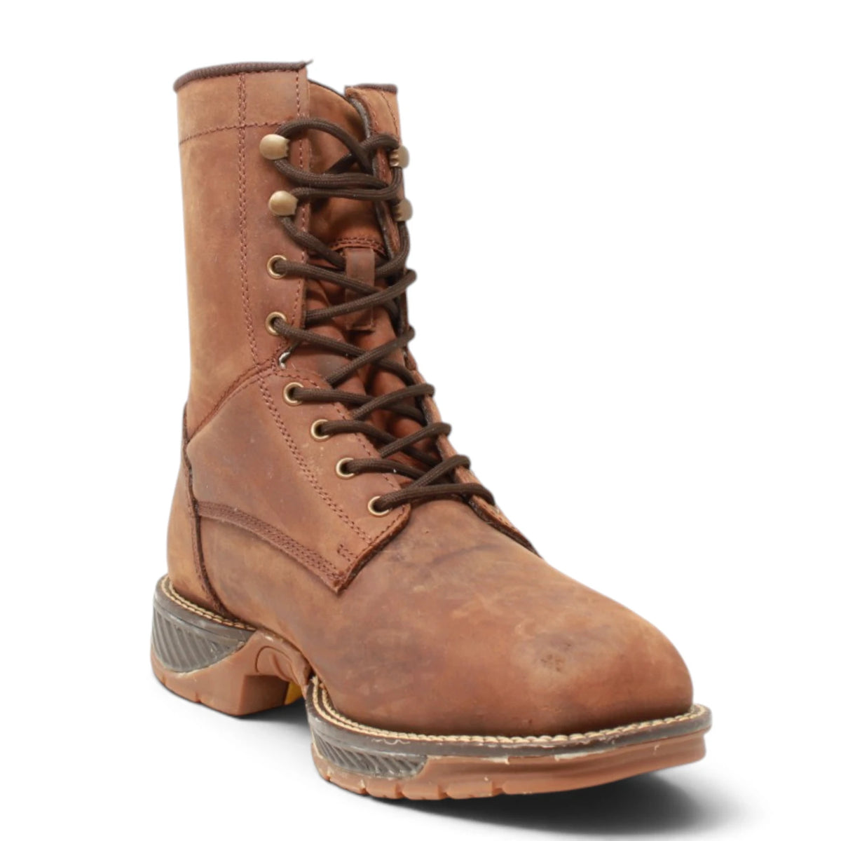 American West Men´s Genuine Leather Lace-Up Composite Toe Work Boot - Brown - Side View