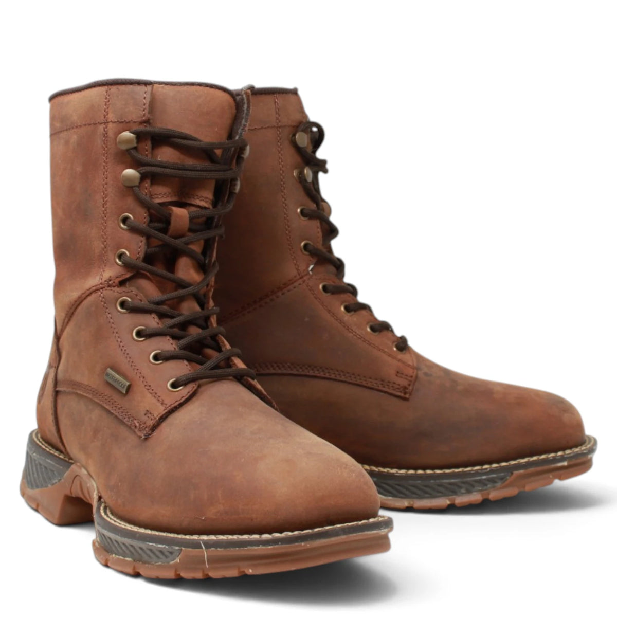 American West Men´s Genuine Leather Lace-Up Composite Toe Work Boot - Brown - Pair Side View