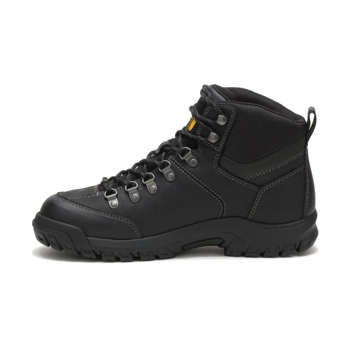 Men's Threshold waterproof work boots in black by CAT left side view