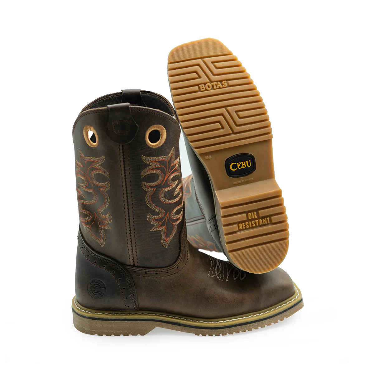 Cebu PR Rayas Wellington Pull On 10" Square Toe Work Boots - Soft Toe