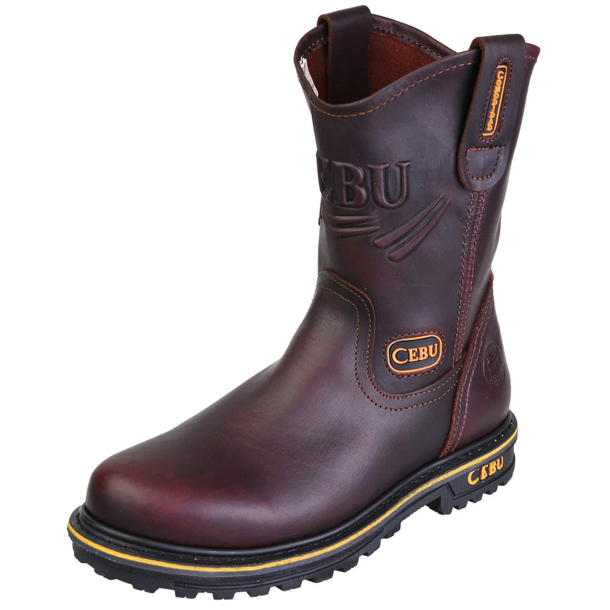 Cebu Tractor Heavy Duty Pull On 10" Work Boots - Steel Toe