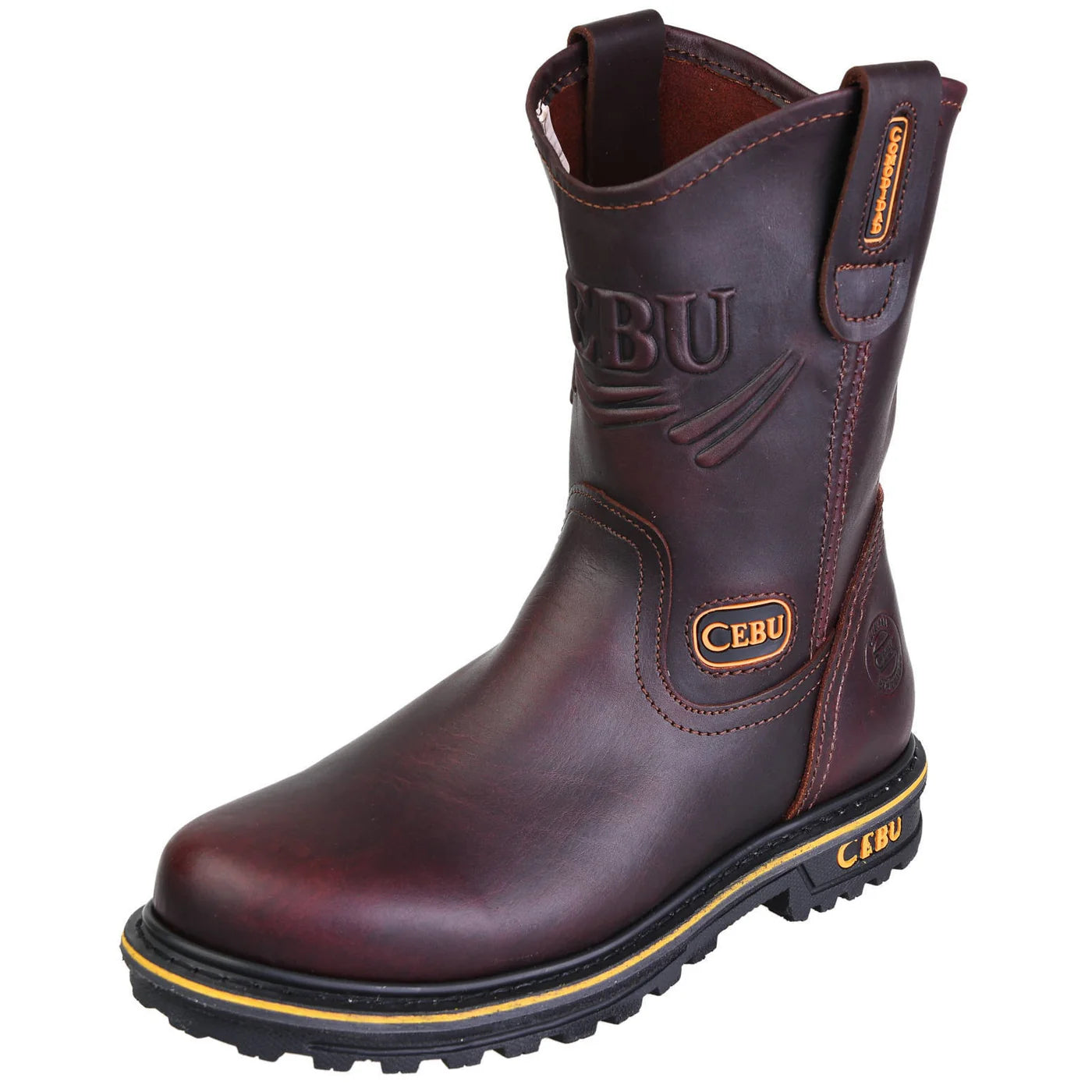 Cebu Tractor Heavy Duty Pull On 10" Work Boots - Steel Toe