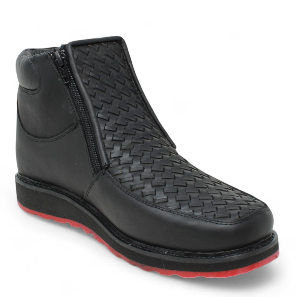 Men's petatillo square toe work shoes with double density sole in black by La Carreta side view