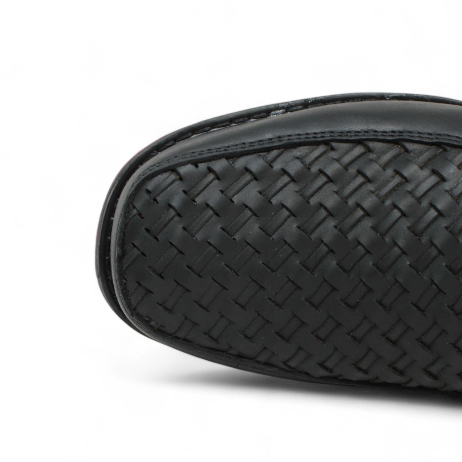 Men's petatillo square toe work shoes with double density sole in black by La Carreta toe view