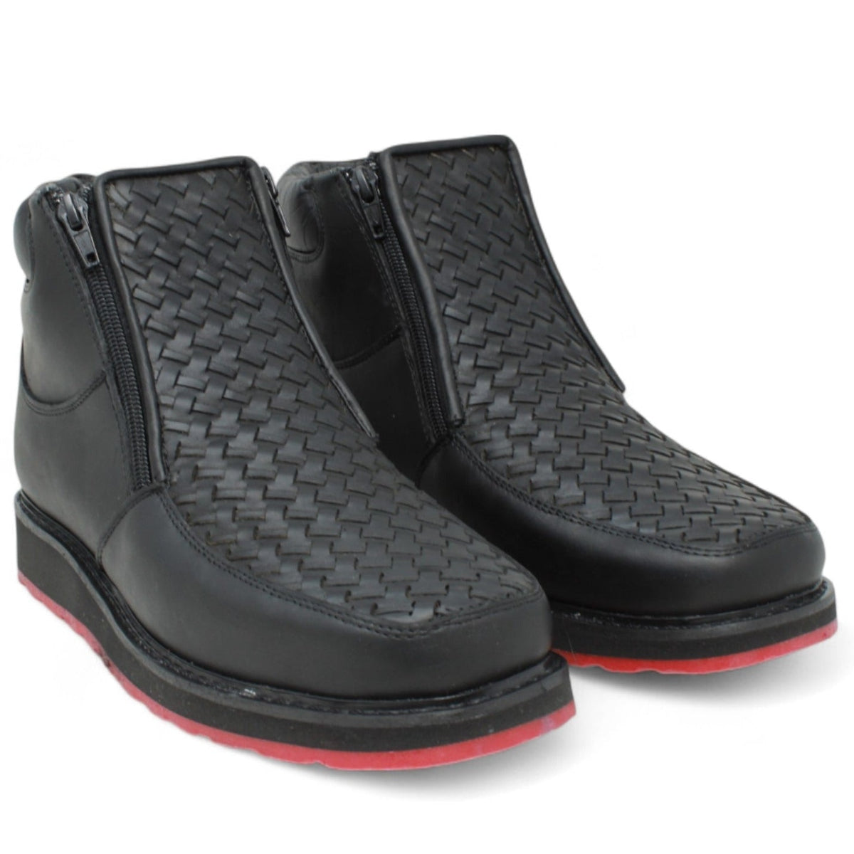 Men's petatillo square toe work shoes with double density sole in black by La Carreta pair view