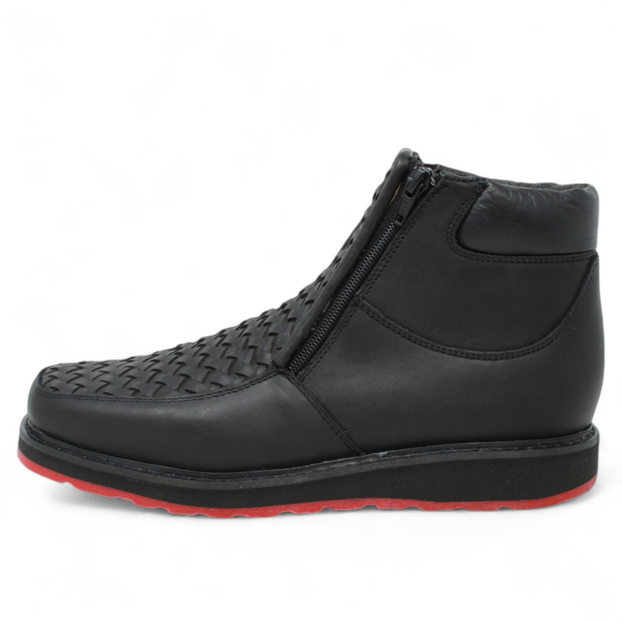 Men's petatillo square toe work shoes with double density sole in black by La Carreta left side view