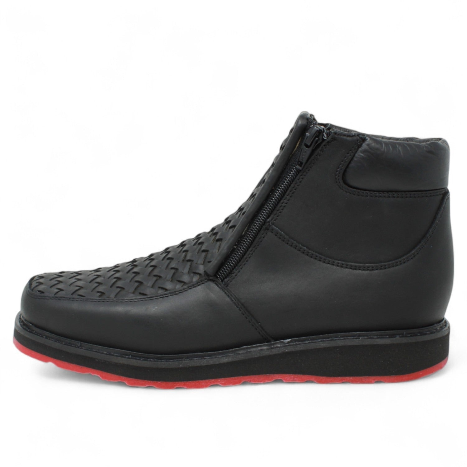 Men's petatillo square toe work shoes with double density sole in black by La Carreta left side view