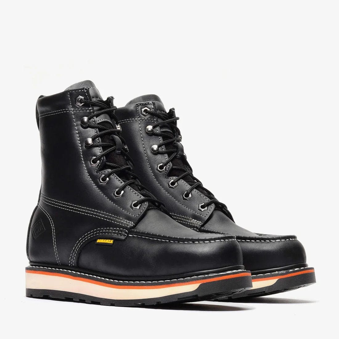 Bonanza Men´s Frontier Dual 8" Moc Toe Work Boots - Black