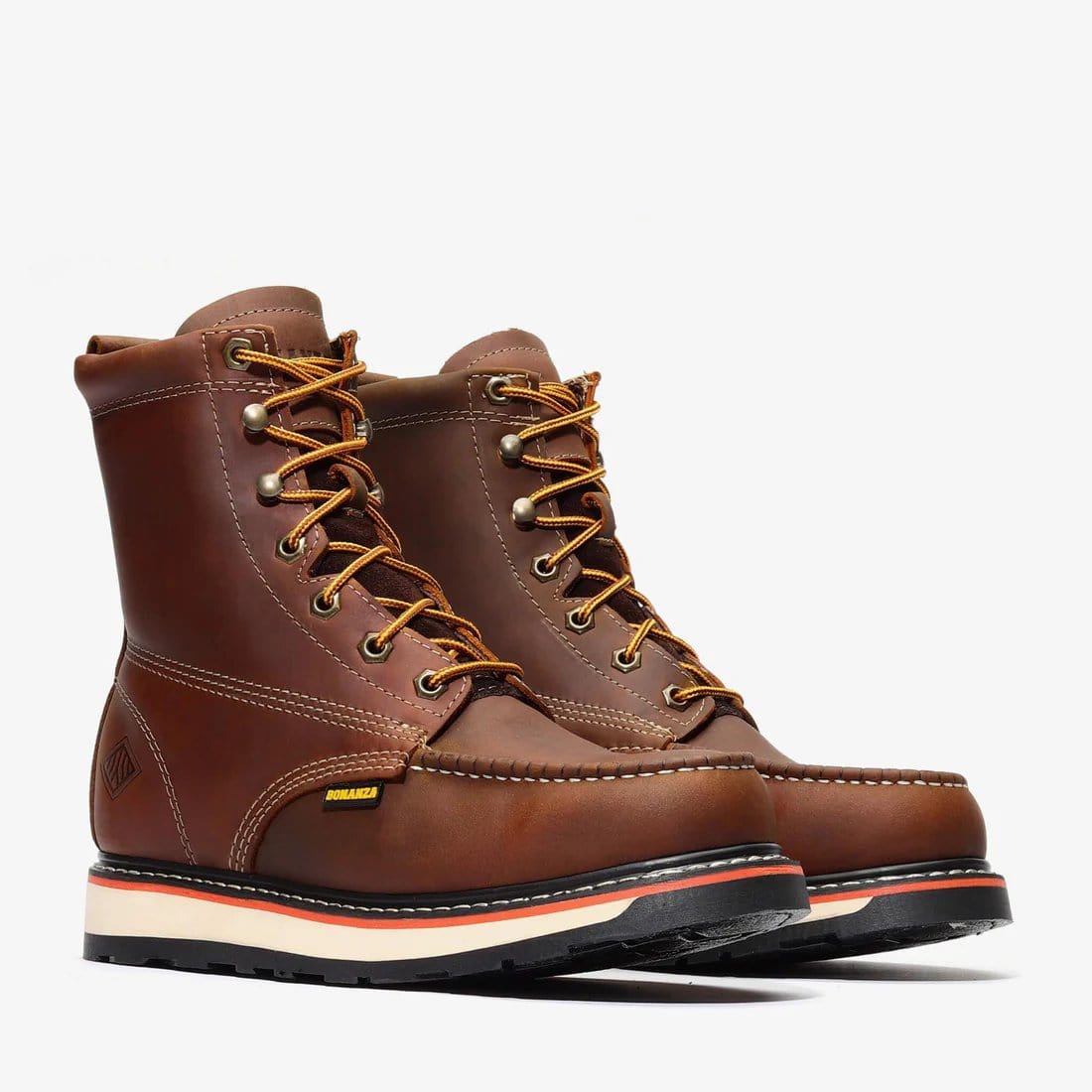 Bonanza Men´s Frontier Dual 8" Moc Toe Work Boots - Brown