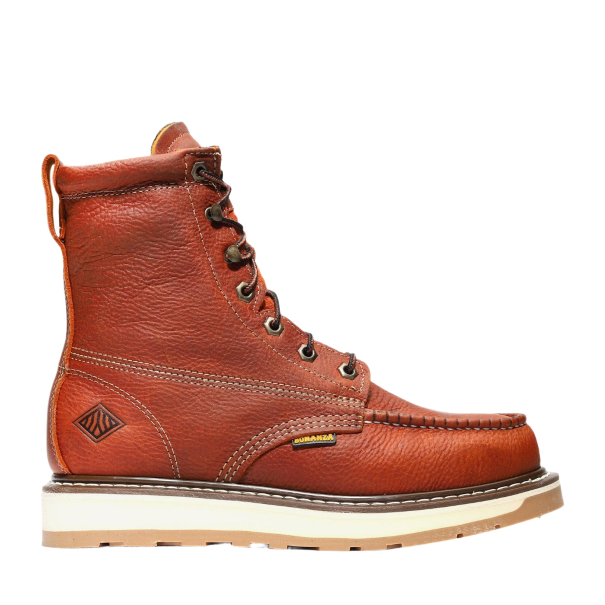 Bonanza Frontier Dual 8" Moc Toe Work Boots (Steel Toe) - Light Brown