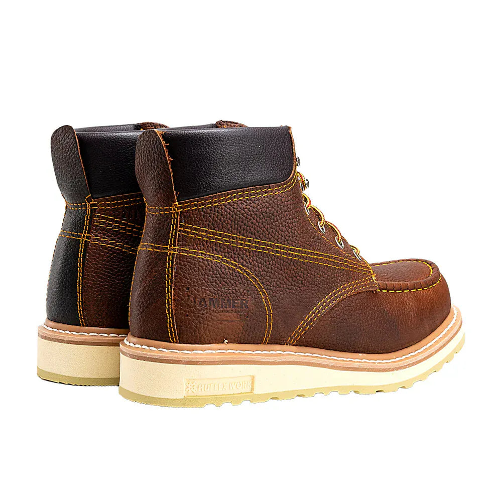 Hammer Men's Double Density Soft Moc Toe Work Boots - Shedron - pair Back View