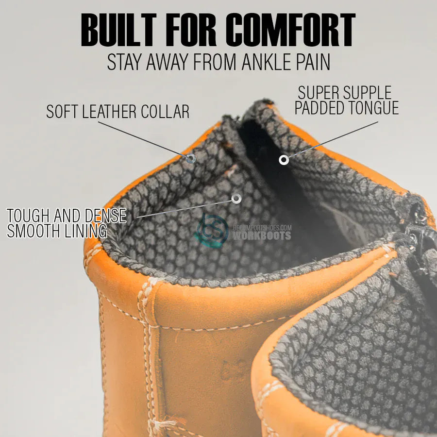 Hammer Men´s Dual Zipper Comfort Work Boots Soft Round Toe - Habanna