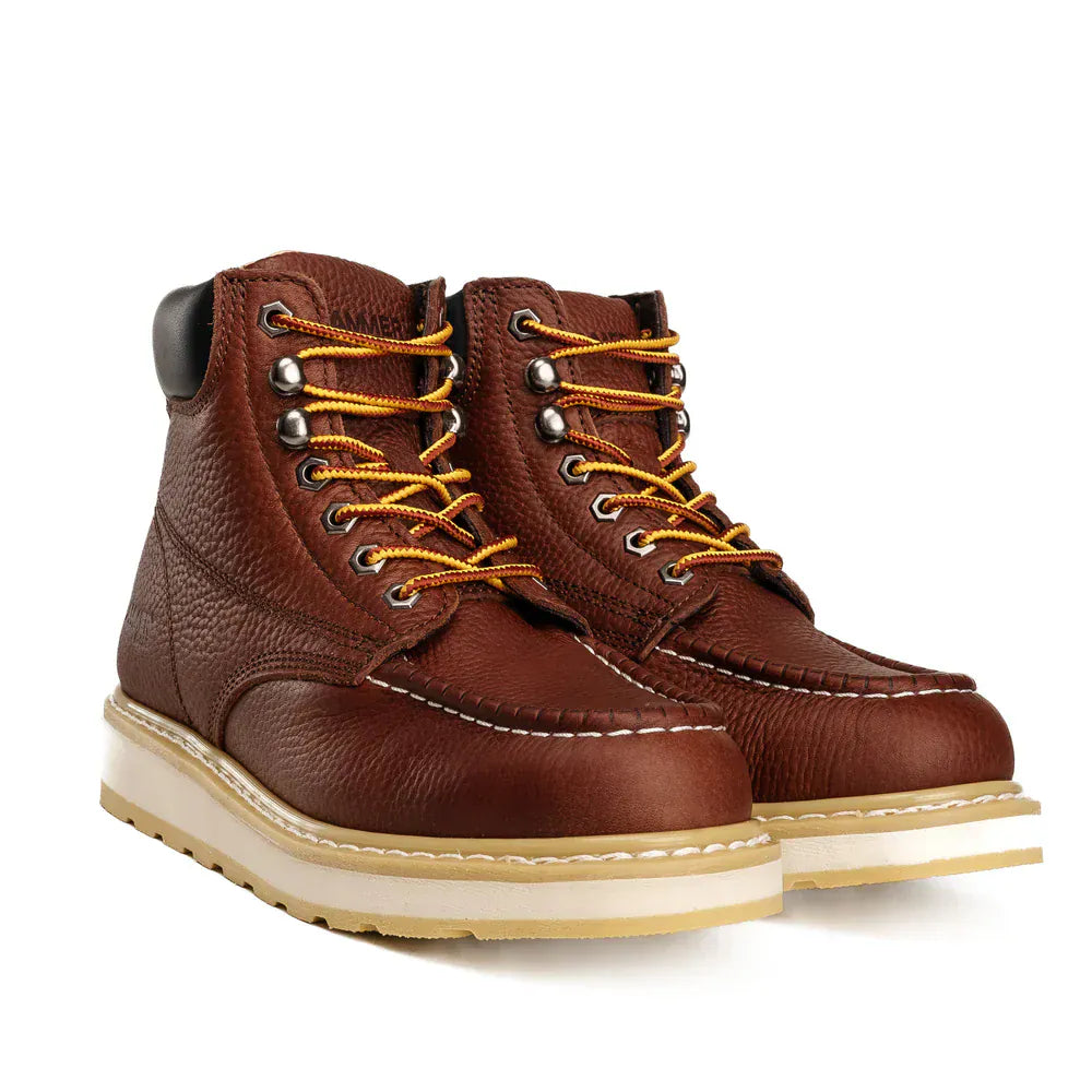 Hammer Men's Hunter Soft Moc Toe Work Boot - Brown - Pair Side View