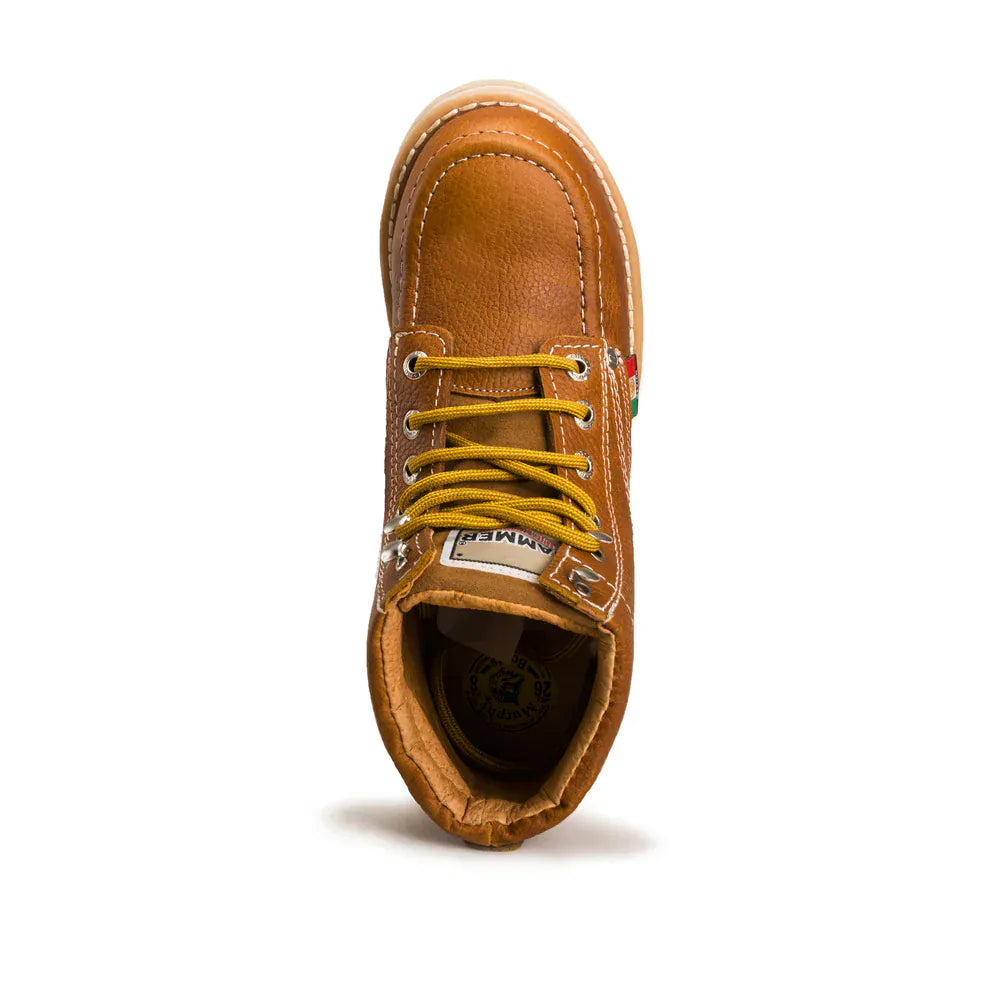 Hammer Men's Murphy 6" Leather Doble Density Sole With MEX Flag Soft Moc Toe Work Boots - Honey - Top View