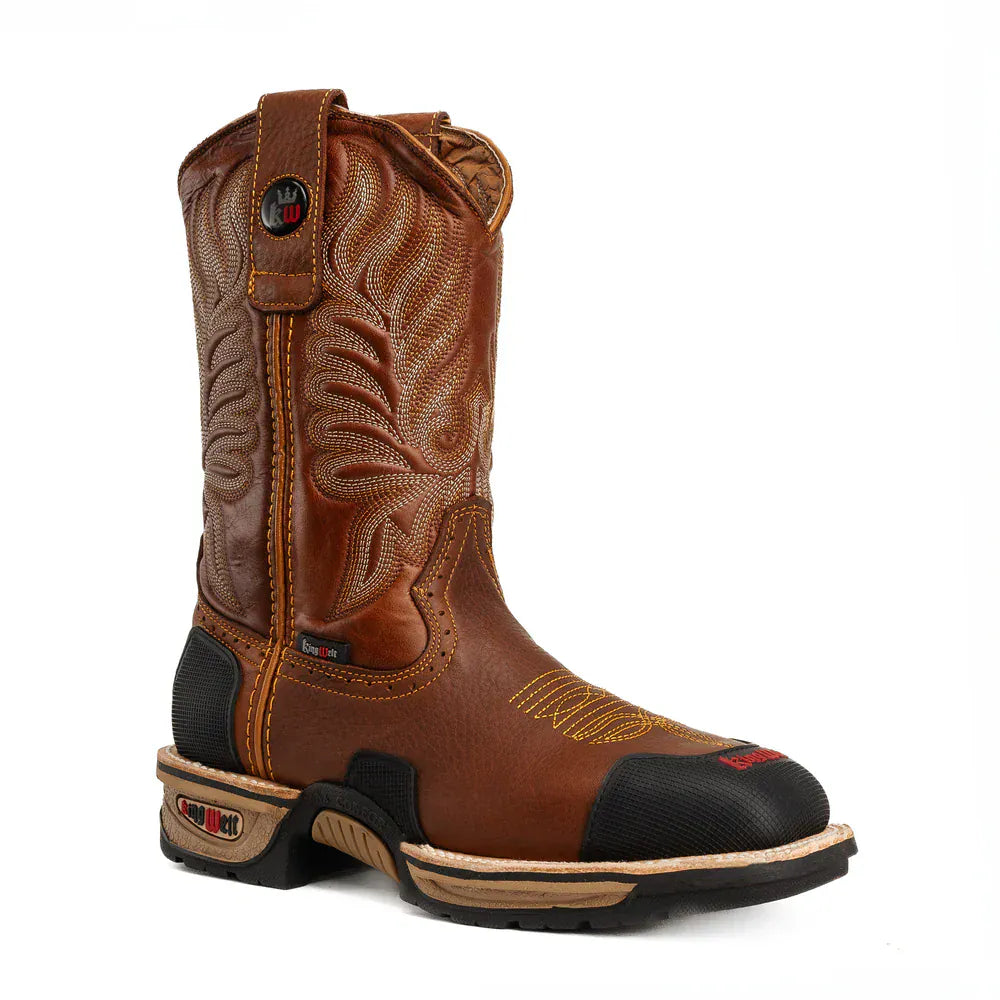 King Welt Boots Buffalo 9" Men's Western Work Boot with Masterguard Protection Tan Color - King Welt